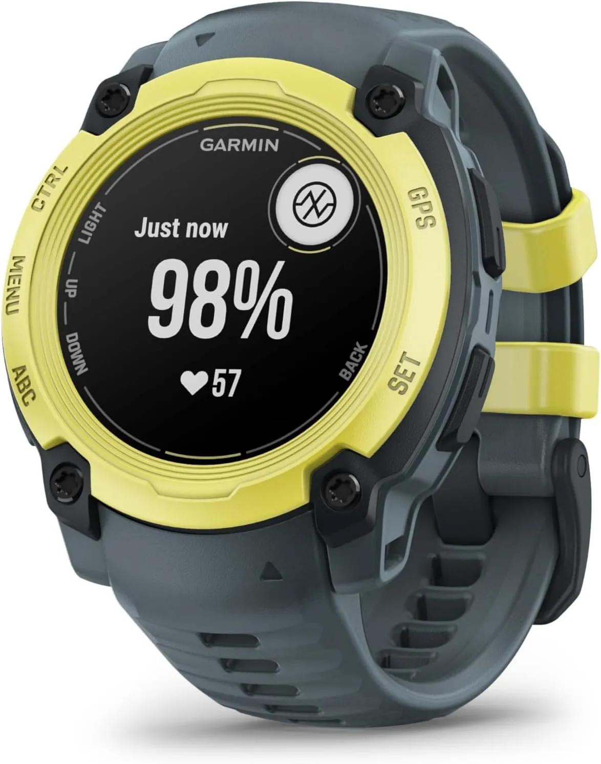 Garmin Instinct E Rugged GPS Adventure Smartwatch, Electric Lime with Twilight Band | 40mm | Wrist Based Heart Rate Monitor, Up to 16 Days of Battery Life with Signature Stand Power Bundle