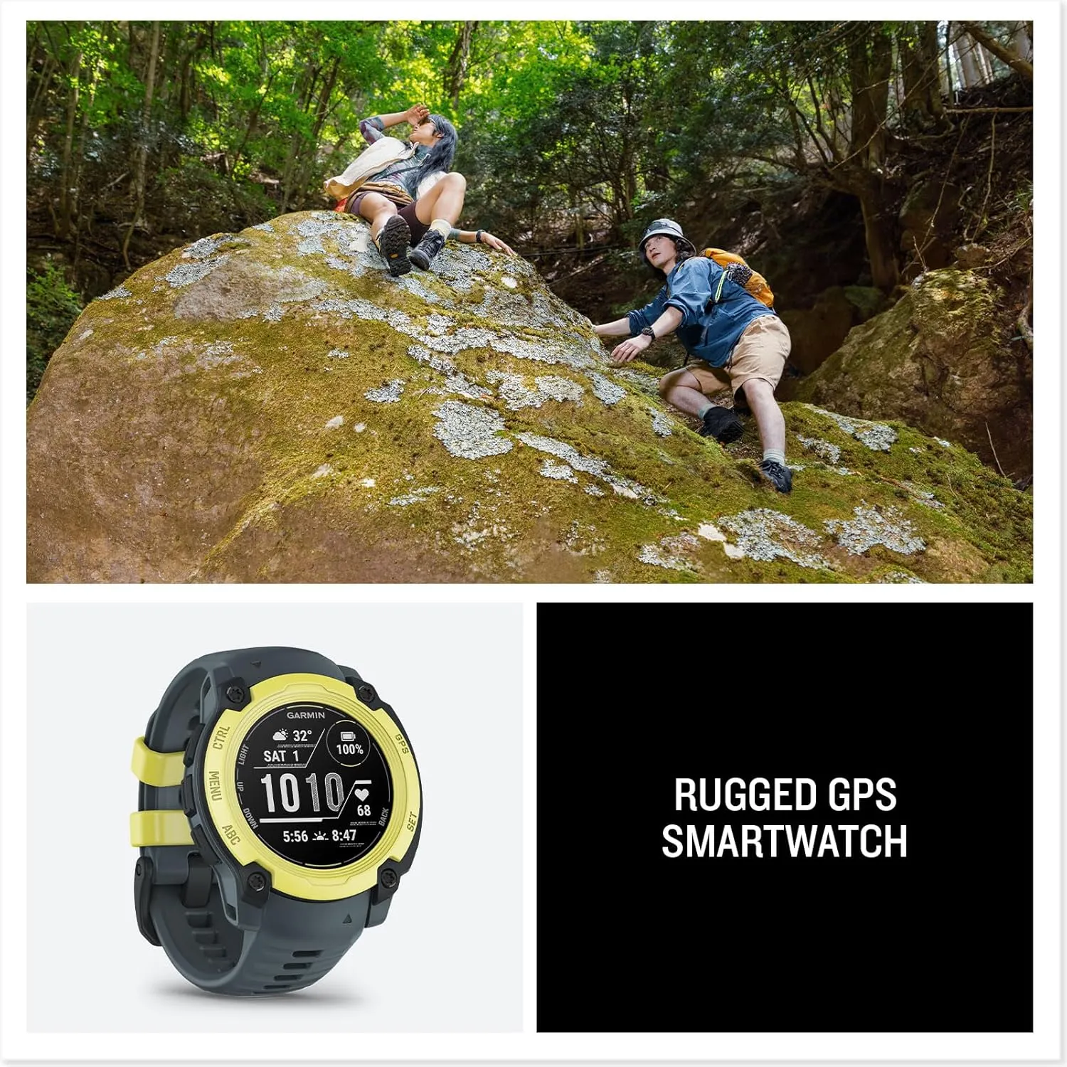 Garmin Instinct E Rugged GPS Adventure Smartwatch, Electric Lime with Twilight Band | 40mm | Wrist Based Heart Rate Monitor, Up to 16 Days of Battery Life with Signature Stand Power Bundle