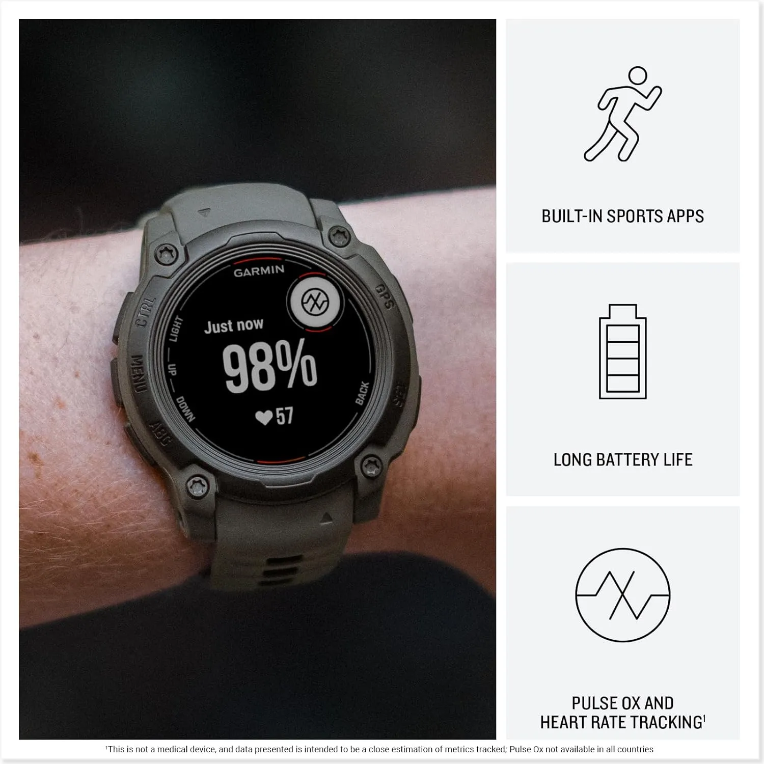 Garmin Instinct E Rugged GPS Adventure Smartwatch, Electric Lime with Twilight Band | 40mm | Wrist Based Heart Rate Monitor, Up to 16 Days of Battery Life with Signature Stand Power Bundle