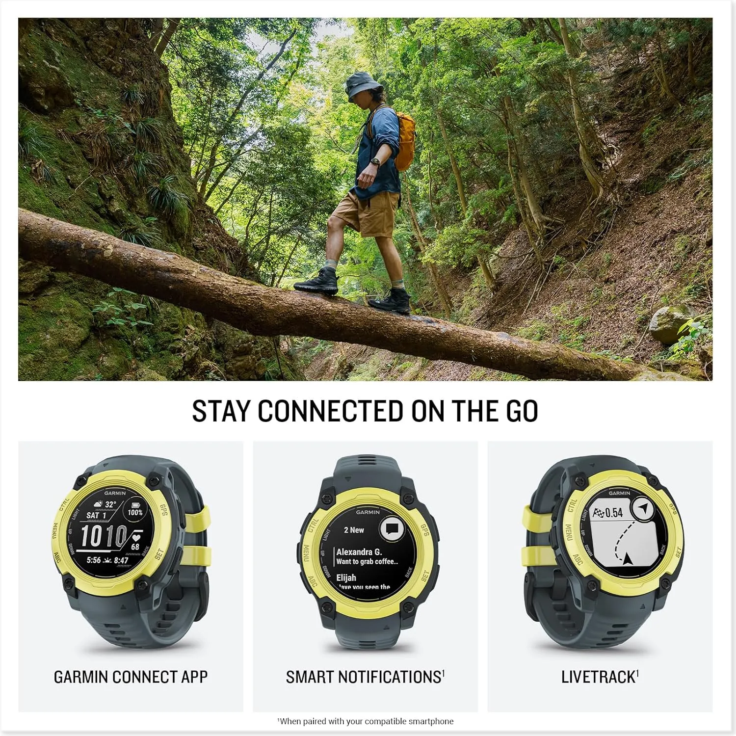 Garmin Instinct E Rugged GPS Adventure Smartwatch, Electric Lime with Twilight Band | 40mm | Wrist Based Heart Rate Monitor, Up to 16 Days of Battery Life with Signature Stand Power Bundle