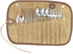 Garneck 1Set Portable Stainless Steel Camping Utensil Set of Travel Cutlery Kit for Hiking Picnics and Outdoor Activities Reusable Dinner Supply for Camp Cooking