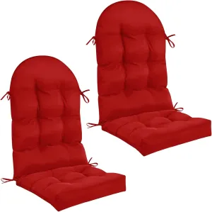 Geelin 2 Pcs Adirondack Chair Cushion High Back Patio Chair Cushion 44 x 19 x 4 Inch Tufted Weather Resistant Fade Resistant Seat Rocking Chair Cushion for Patio Rocking Chair Cushion Seat (Red)