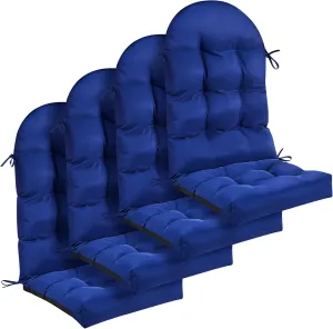 Geelin 4 Pcs Adirondack Chair Cushion High Back Patio Chair Cushion 44 x 19 x 4 Inch Tufted Weather Resistant Fade Resistant Seat Rocking Chair Cushion for Patio Rocking Chair Cushion Seat (Dark Blue)