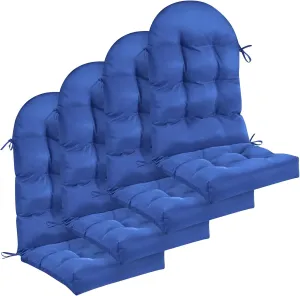 Geelin 4 Pcs Adirondack Chair Cushion High Back Patio Chair Cushion 44 x 19 x 4 Inch Tufted Weather Resistant Fade Resistant Seat Rocking Chair Cushion for Patio Rocking Chair Cushion Seat (Navy)