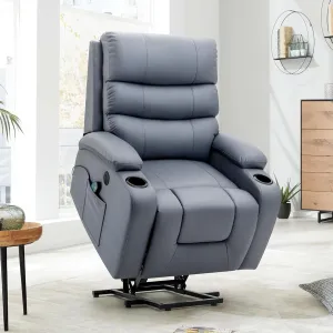 Genuine Leather Power Lift Recliner Chair Massage Adjustable for Elderly Recliner Chair for Adults Living Room Home Theater Sofa Single Theater Seating