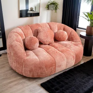 Giant Bean Bag Chair Couch for Adults, Beanbag Lounger with 3 Pillows, Large Lounger High Back Lazy Loveseat Chair, for Bedroom, Living Room, Game Room (Pink)