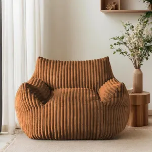 Giant Bean Bag Chair for Adults, Oversized Comfy Plush Boneless Beanbag Couch with Memory Foam Filling - Accent Lounge for Bedroom, Living Room & Corner, Lazy Floor Sofa Chair, Orange