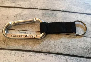 Gift for men - Carabiner Keychain - Handstamped