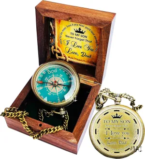 Gifts from Dad - Engraved Compass for Daughter or Son - Graduation & Birthday Gifts