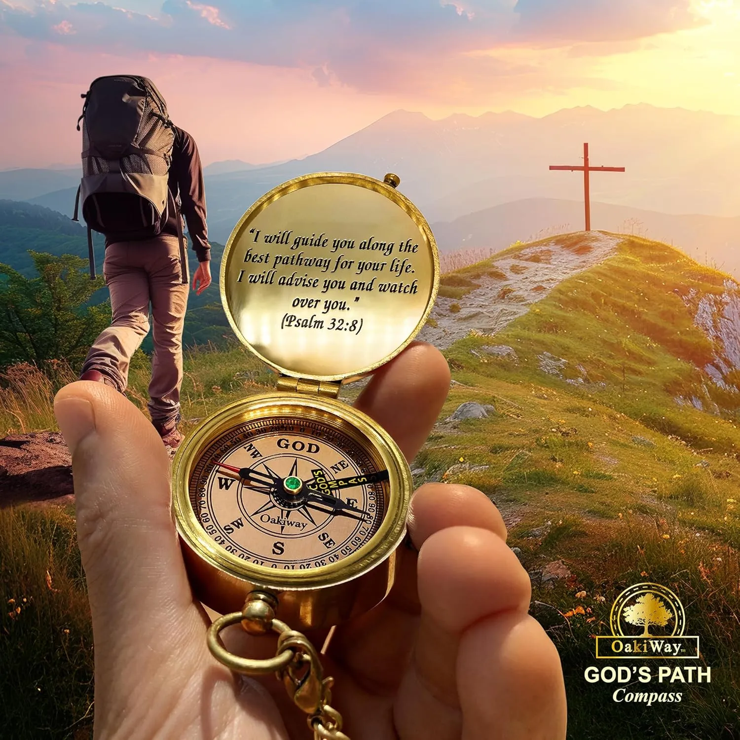 God's Path Compass – Communion & Confirmation Gift for Teenage Boys | Baptism Religious Gifts for Men, Christian, Catholic, Graduation | Sentimental & Inspirational Present – Greeting Card Included