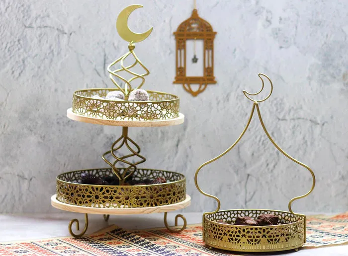 Gold Metal Minaret Silhouette Cookie & Cake Tray