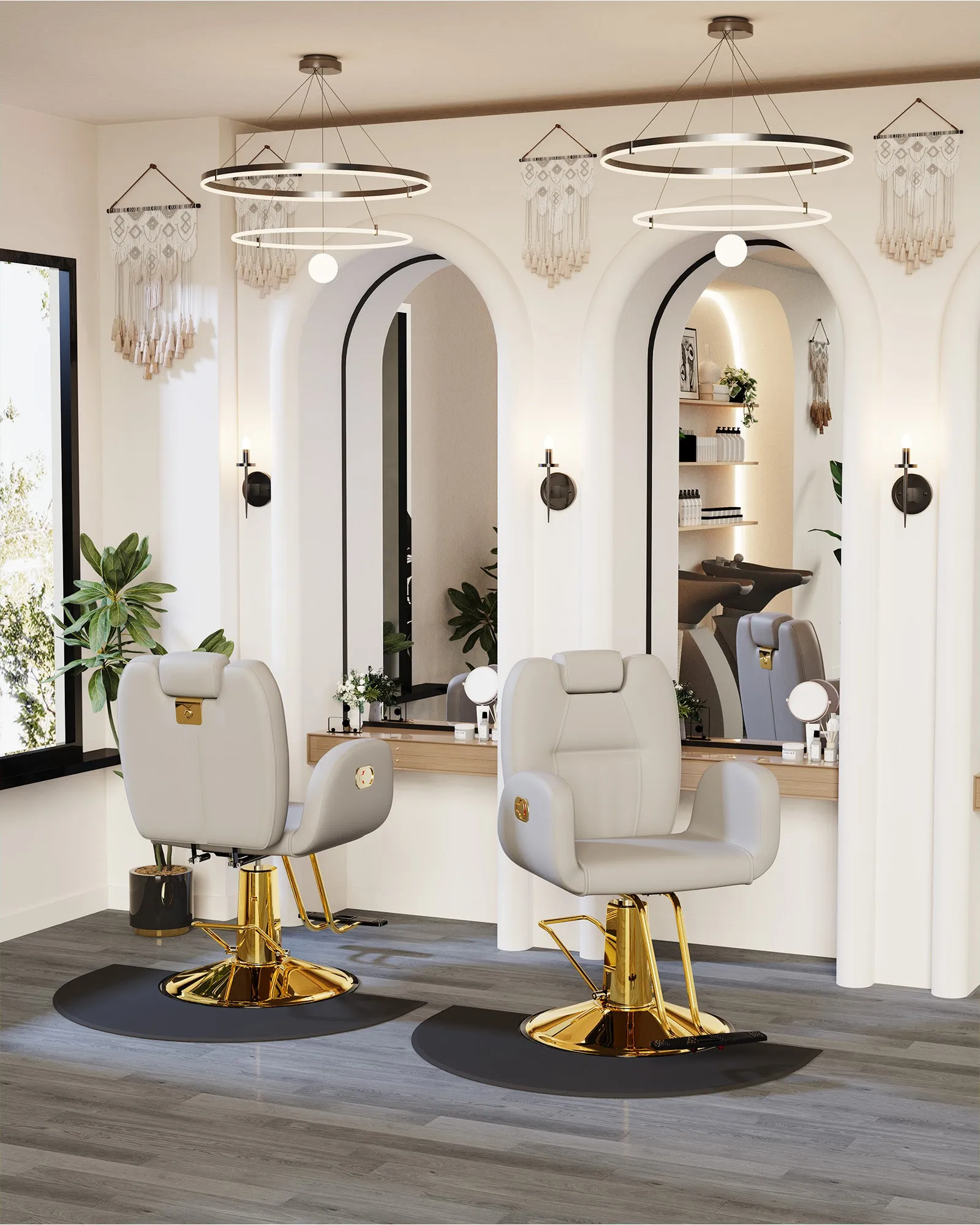 Gold Reclining Salon Chair BS-145
