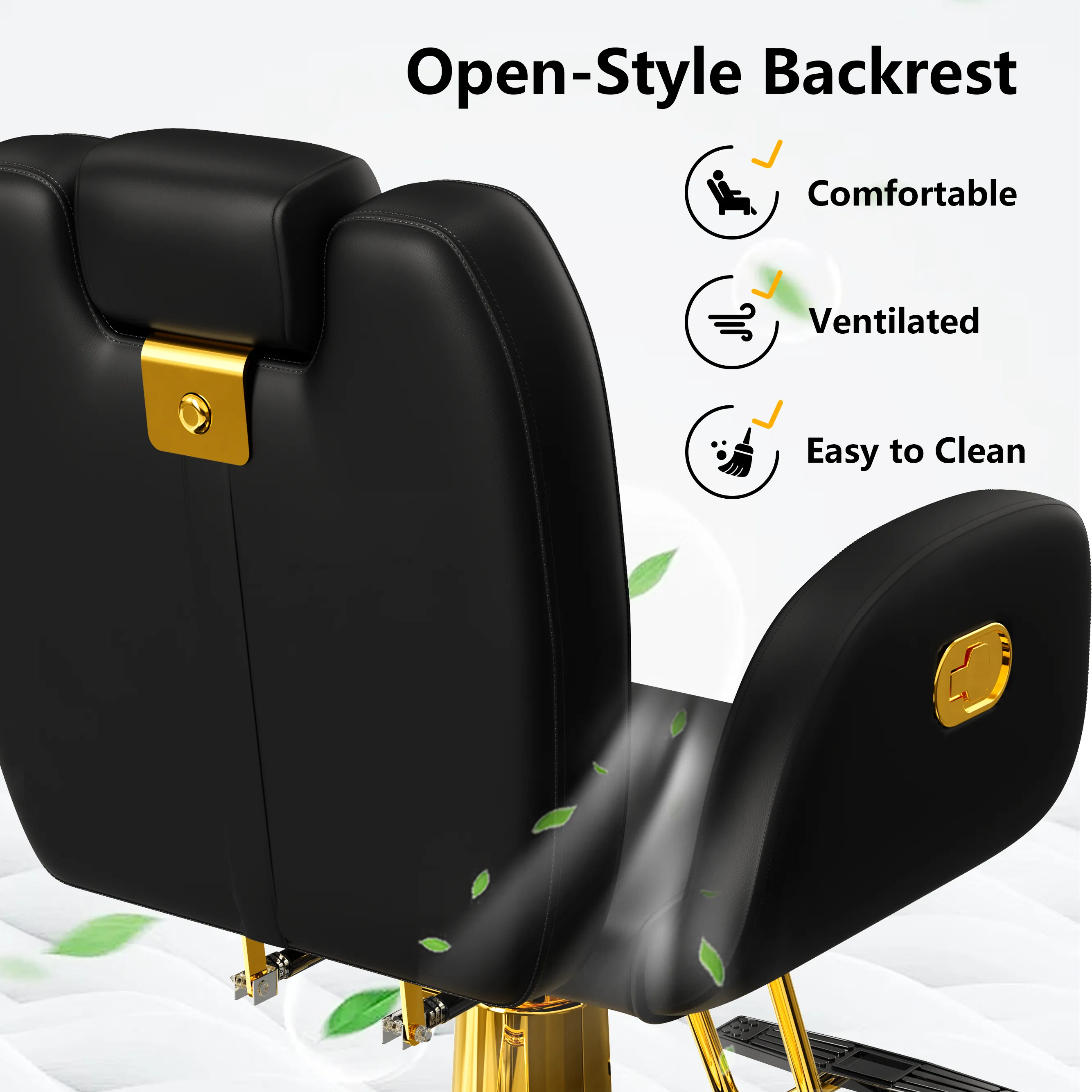 Gold Reclining Salon Chair BS-145