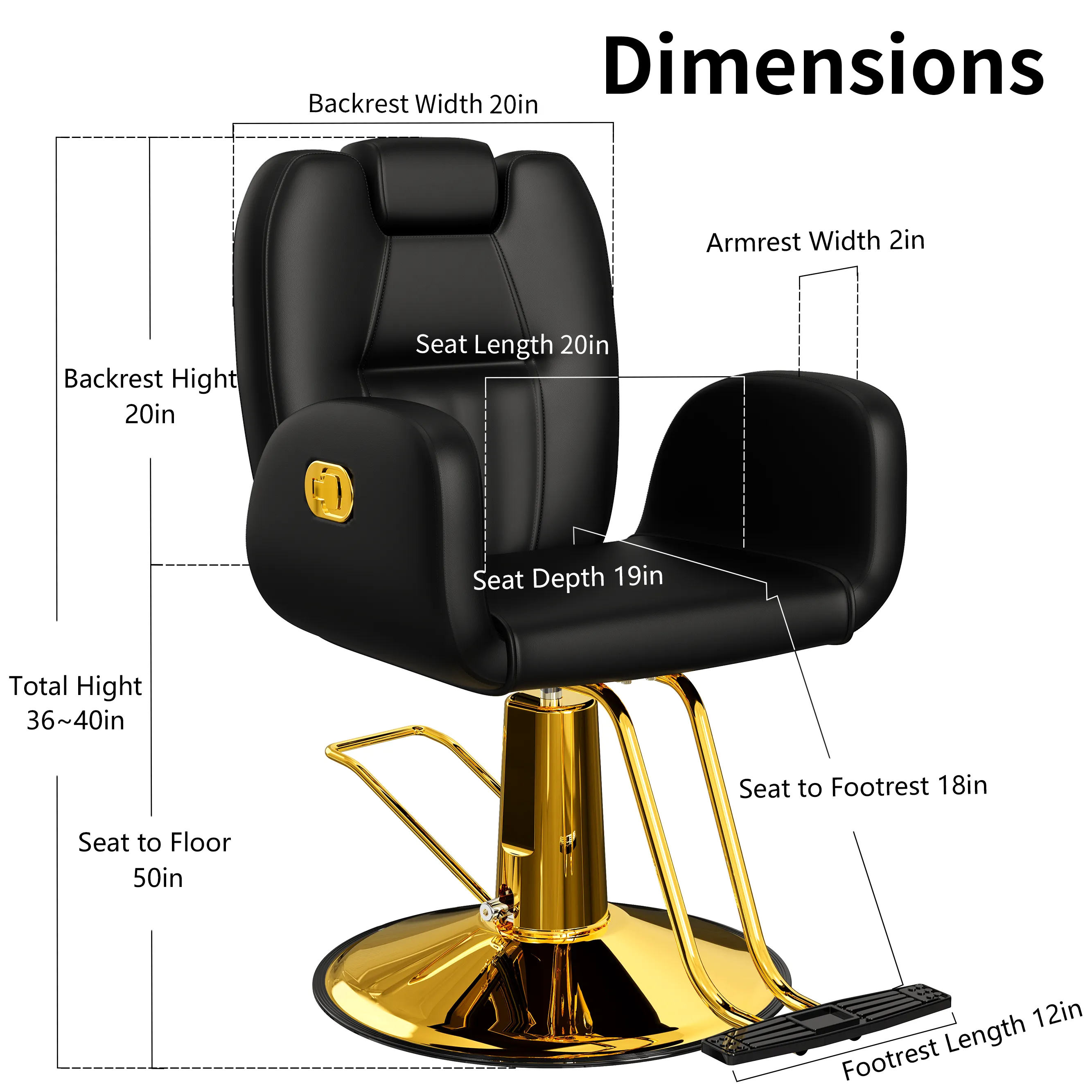 Gold Reclining Salon Chair BS-145