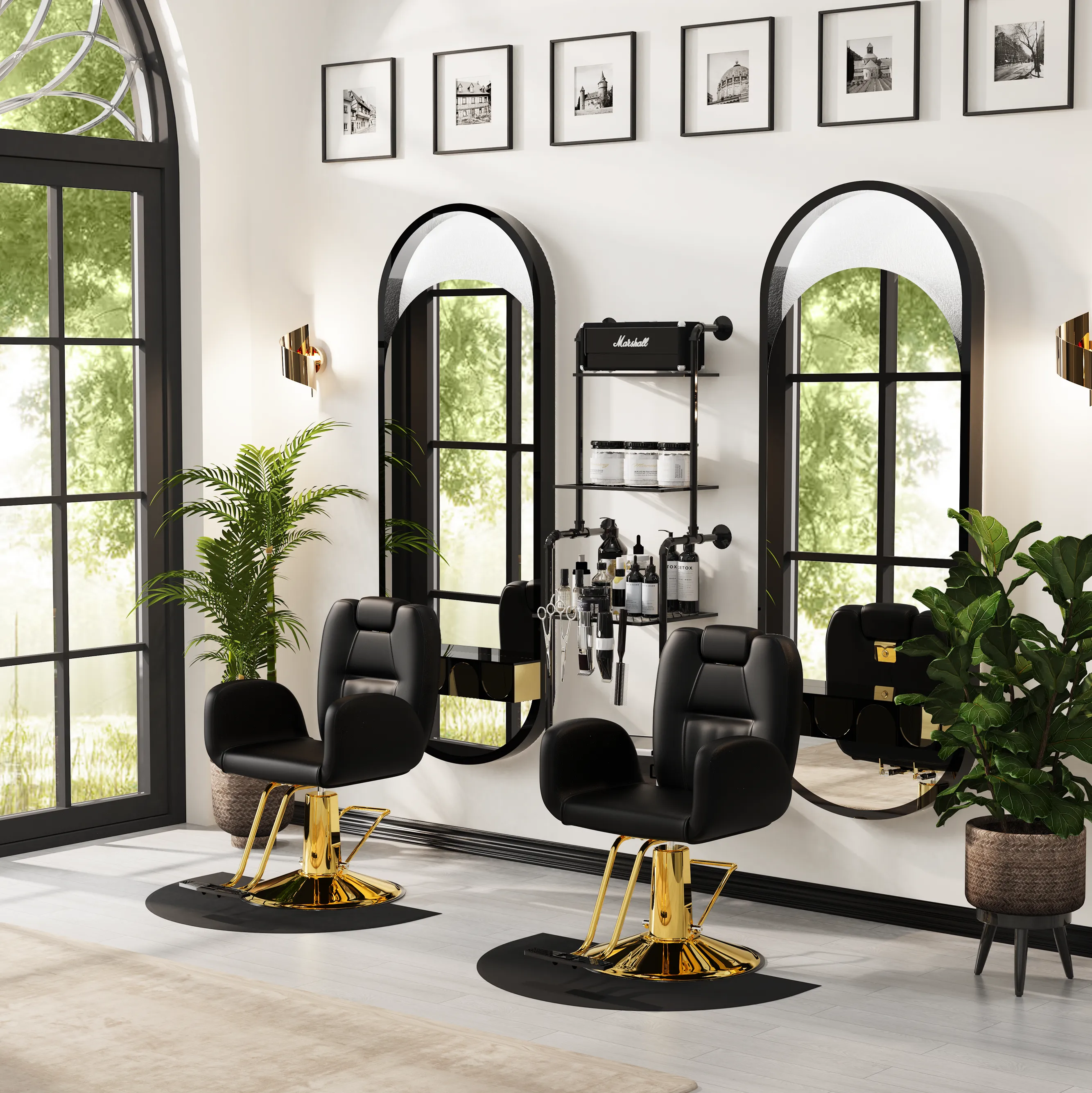 Gold Reclining Salon Chair BS-145