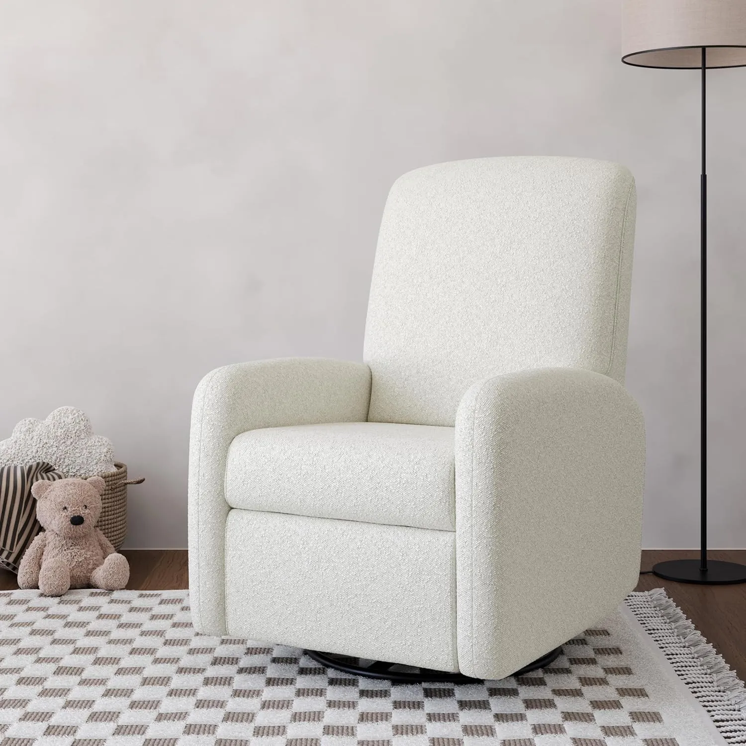 Graco Bellwood Power Recliner Swivel Glider (Ivory Boucle) – Electronic Power Recliner for Nursery, Includes Dual-USB Charging Port for USB-A & USB-C, Glider Rocking Chair with Full Recline