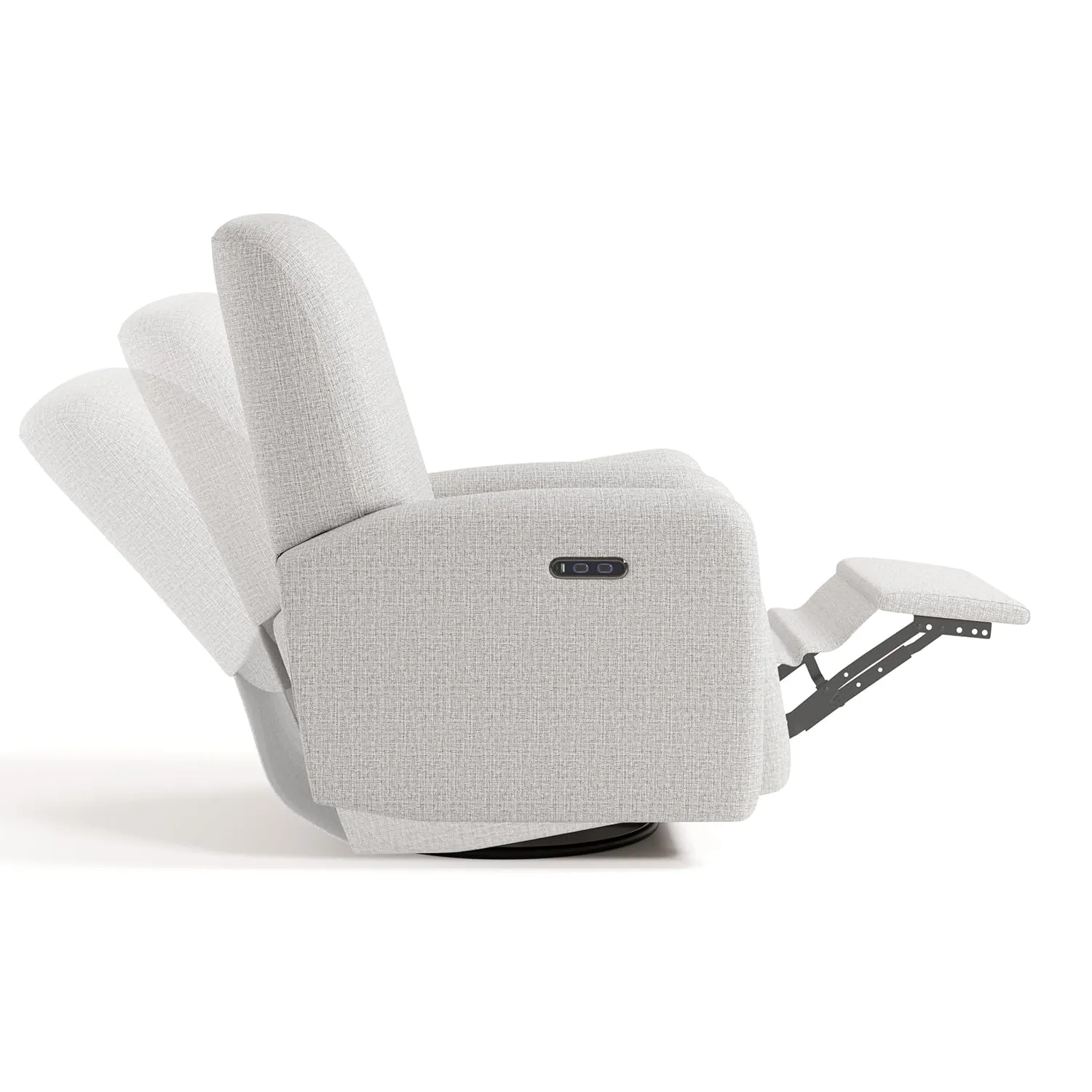 Graco Bellwood Power Recliner Swivel Glider (Steel Basketweave) – Electronic Power Recliner for Nursery, Includes Dual-USB Charging Port for USB-A & USB-C, Glider Rocking Chair with Full Recline