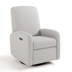 Graco Bellwood Power Recliner Swivel Glider (Steel Basketweave) – Electronic Power Recliner for Nursery, Includes Dual-USB Charging Port for USB-A & USB-C, Glider Rocking Chair with Full Recline