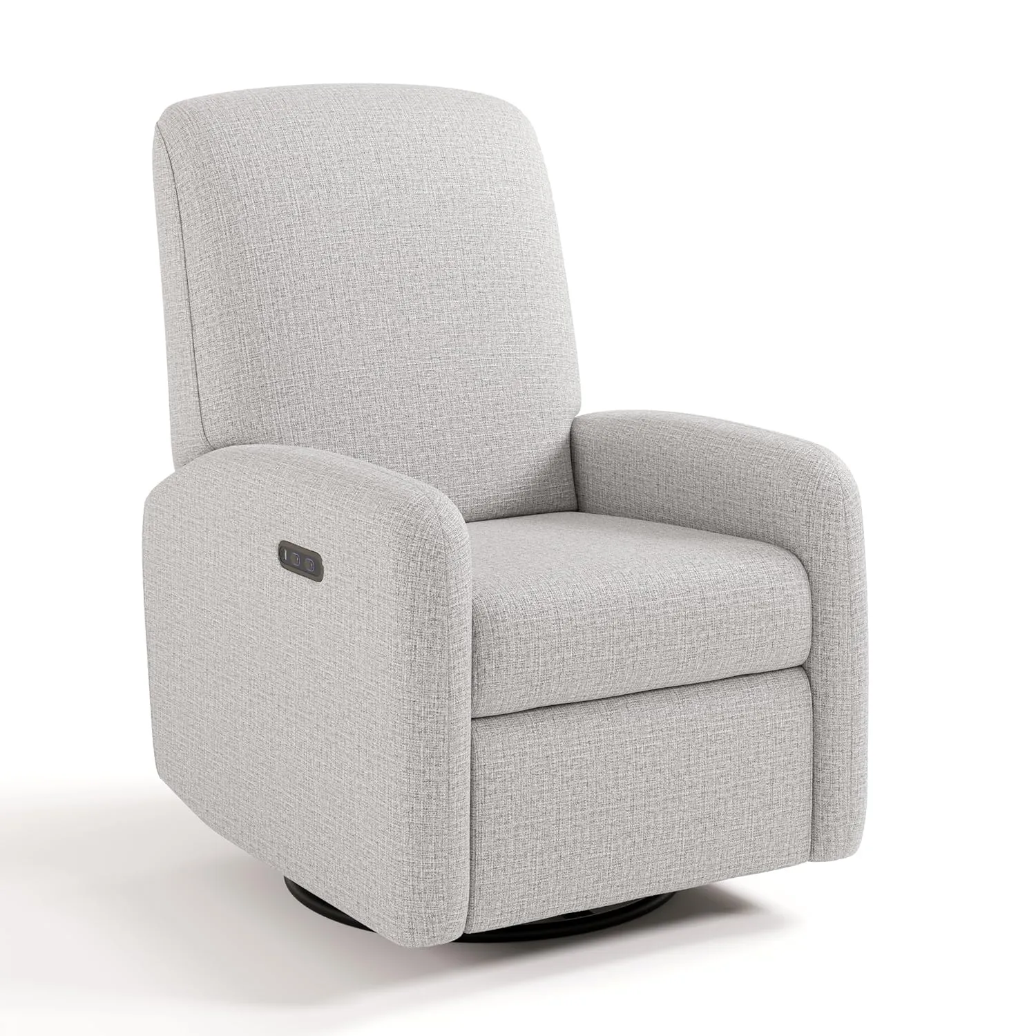 Graco Bellwood Power Recliner Swivel Glider (Steel Basketweave) – Electronic Power Recliner for Nursery, Includes Dual-USB Charging Port for USB-A & USB-C, Glider Rocking Chair with Full Recline