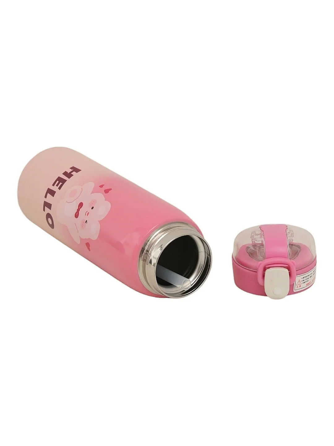 Gradient Pink Hello Bunny Insulated Hot & Cold Stainless Steel Sipper Bottle- 500 ML