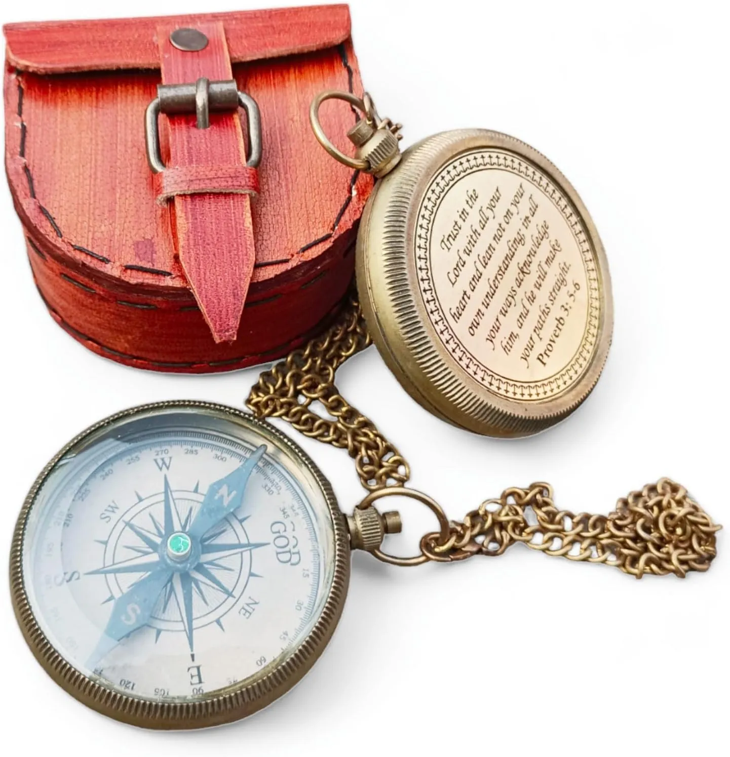 Graduation Gift for Men and Women Compass in Leather case Baptism, Confirmation Compass, Gift Compass for Men and Women, Boys and Girl Gift Compass
