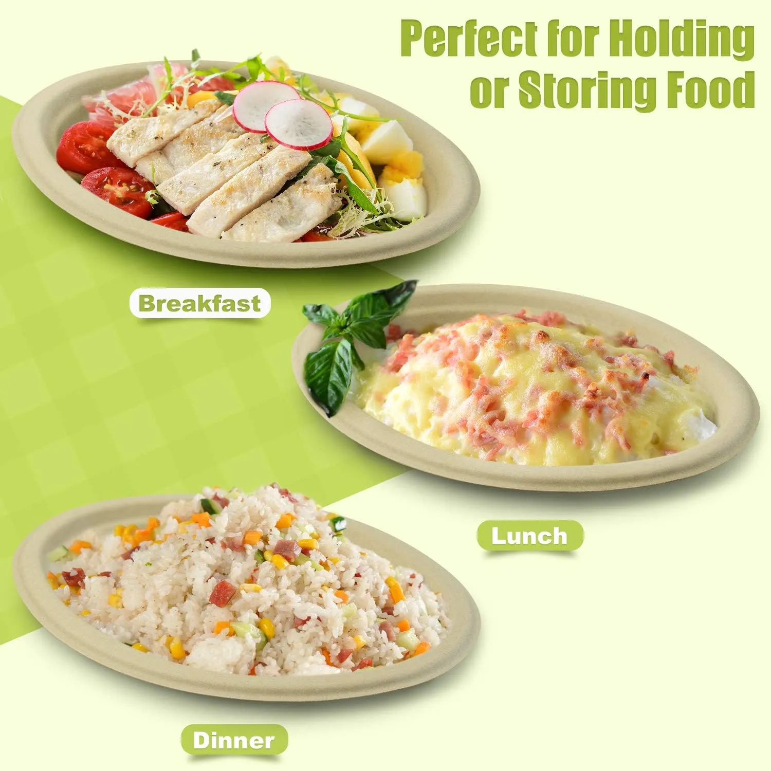 Green Earth, 10-Inch, 125-Count, Compostable Plates, Natural Bamboo Fibers, Everyday Tableware - Biodegradable ââ‚¬â€œ Disposable Oval Shape Microwave-Safe Gluten-Free Eco-Friendly