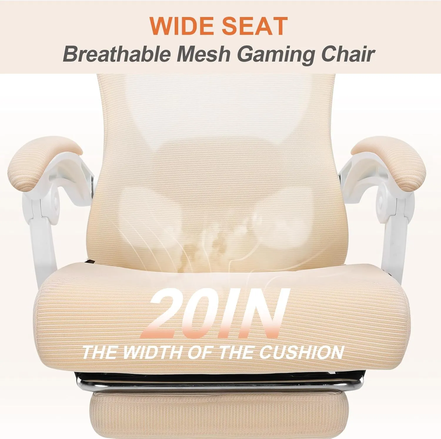 GTRACING Ergonomic High-Back Office Chair with Strong Adjustable Lumbar Support Breathable Mesh Gaming Chair with Wide Seat Footrest Sturdy Computer Desk Chair with SGS Certified Class 3 Gas Cylinder