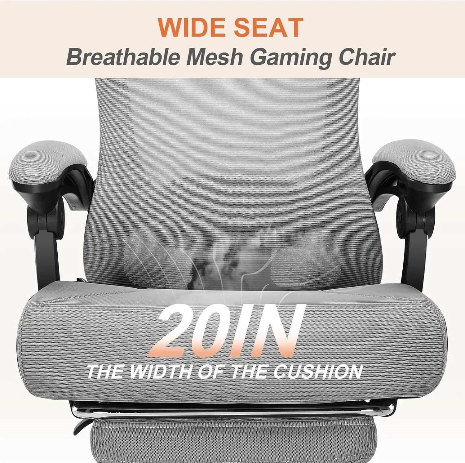 GTRACING Ergonomic High-Back Office Chair with Strong Adjustable Lumbar Support Breathable Mesh Gaming Chair with Wide Seat Footrest Sturdy Computer Desk Chair with SGS Certified Class 3 Gas Cylinder