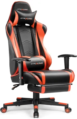 GTRACING Gaming Chair with Footrest, High Back Computer Chair Ergonomic Game Desk Chair Racing Executive Adjustable Swivel Rocker with Headrest and Lumbar Support