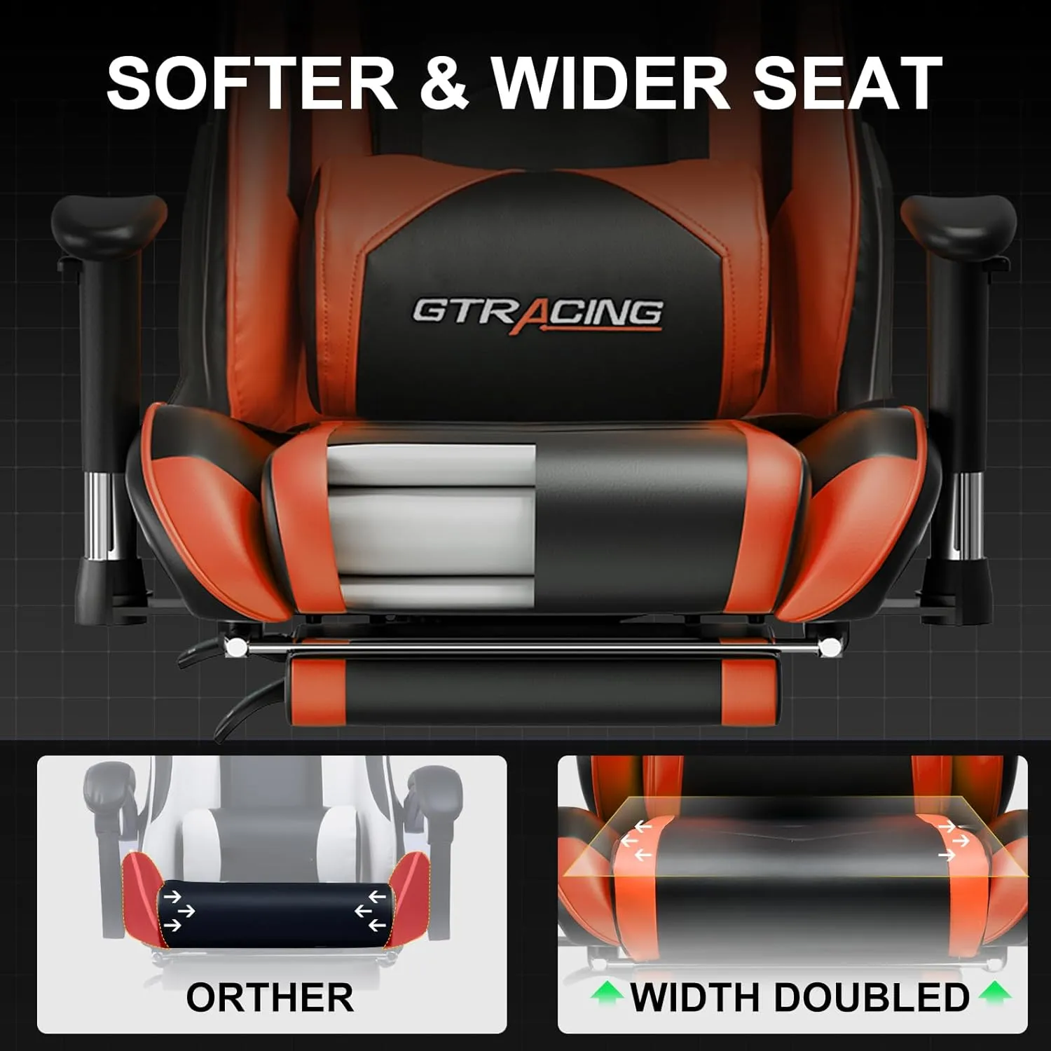 GTRACING Gaming Chair with Footrest, High Back Computer Chair Ergonomic Game Desk Chair Racing Executive Adjustable Swivel Rocker with Headrest and Lumbar Support