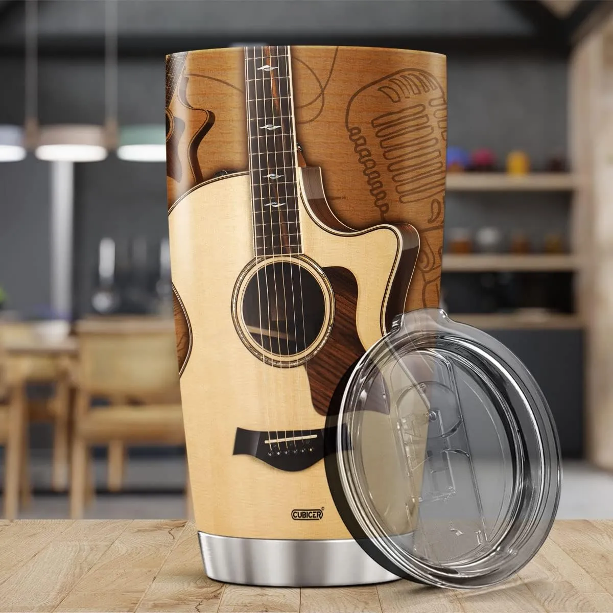 Guitar Tumbler Gifts For Teens Guitarist Adults Husband Men Music Lovers Coffee Travel Mug Oz Stainless Steel Insulated Cup On Fathers Day Christmas Birthday Retirement