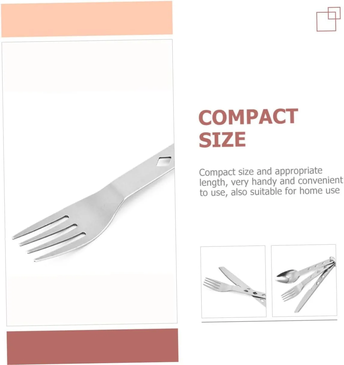 HANABASS 3 Sets Folding Cutlery Set Camping Fork Spoon Outdoor Tableware Stainless Steel Dinnerware for