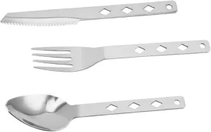 HANABASS 3 Sets Folding Cutlery Set Camping Fork Spoon Outdoor Tableware Stainless Steel Dinnerware for