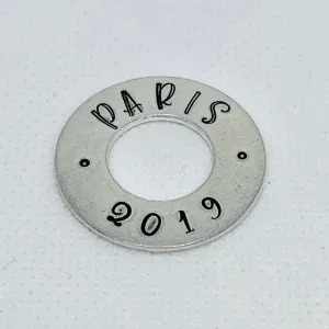Hand Stamped Carabiner Washers - Personalize Me!