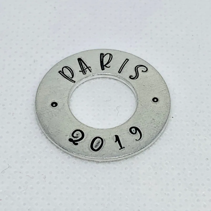 Hand Stamped Carabiner Washers - Personalize Me!