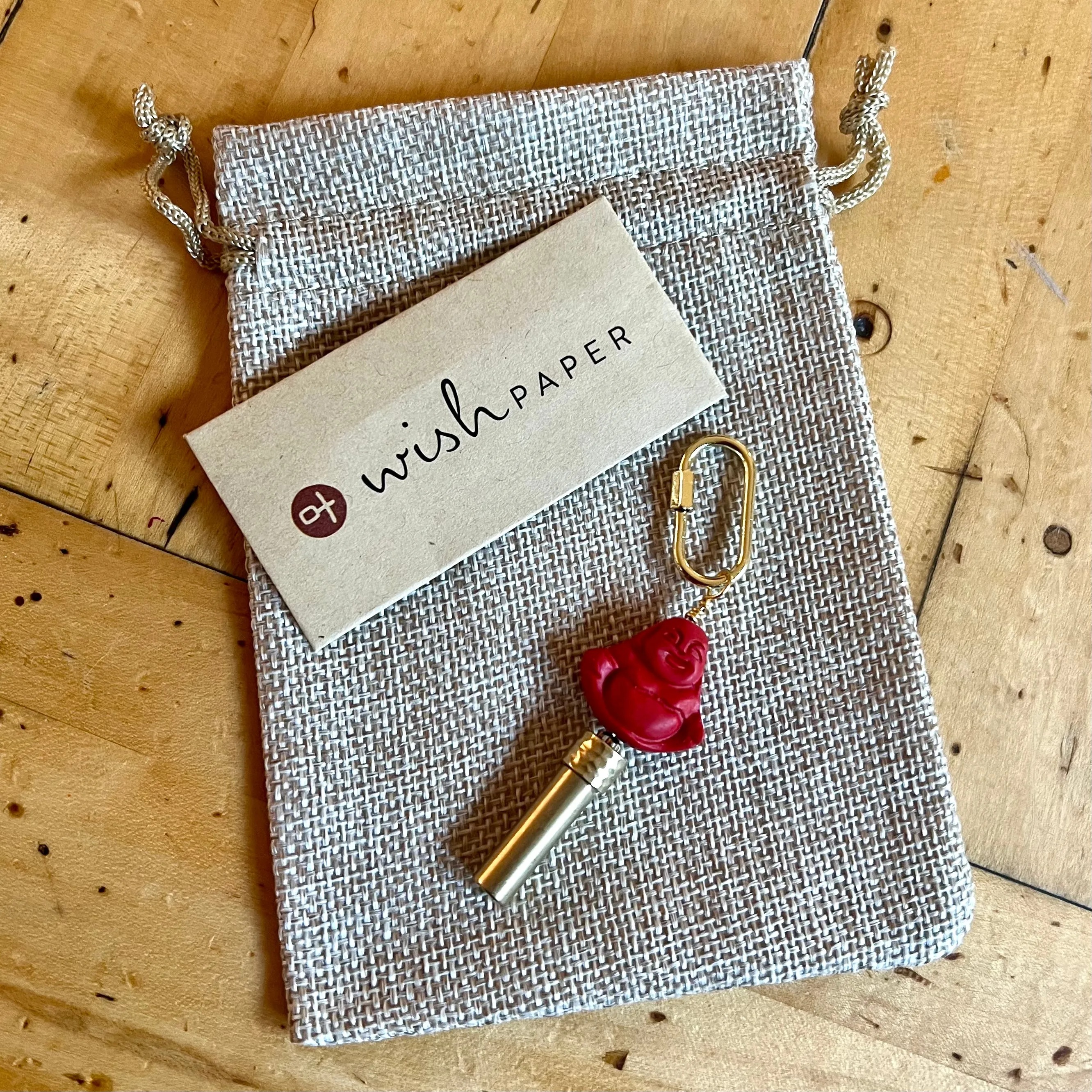 Happy Buddha Wishbeads Charm Keychain