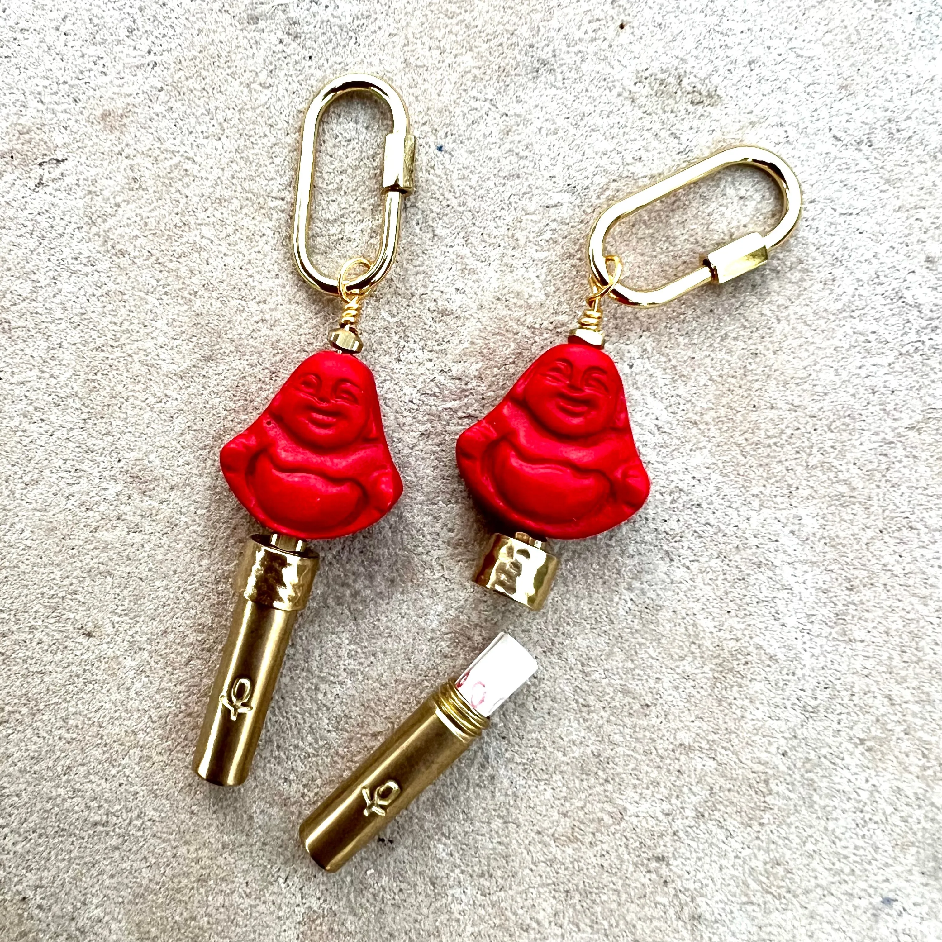 Happy Buddha Wishbeads Charm Keychain