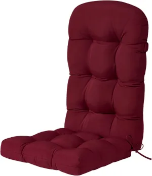 HARBOREST Indoor/Outdoor Adirondack Chair Cushion, Tufted High Back Outdoor Chair Cushions, High Rebound Foam Adirondack Cushions with Non-Skid Ties, 45"x19"x4.5", Burgundy