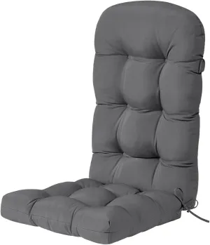 HARBOREST Indoor/Outdoor Adirondack Chair Cushion, Tufted High Back Outdoor Chair Cushions, High Rebound Foam Adirondack Cushions with Non-Skid Ties, 45"x19"x4.5", Dark Grey