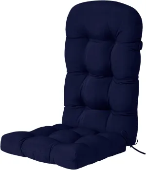 HARBOREST Indoor/Outdoor Adirondack Chair Cushion, Tufted High Back Outdoor Chair Cushions, High Rebound Foam Adirondack Cushions with Non-Skid Ties, 45"x19"x4.5", Navy