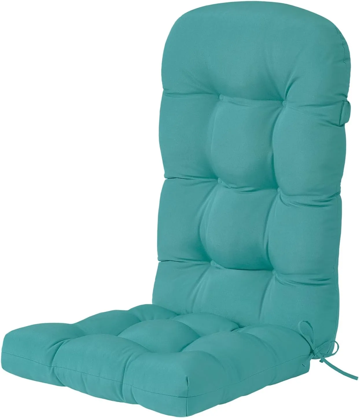 HARBOREST Indoor/Outdoor Adirondack Chair Cushion, Tufted High Back Outdoor Chair Cushions, High Rebound Foam Adirondack Cushions with Non-Skid Ties, 45"x19"x4.5", Teal