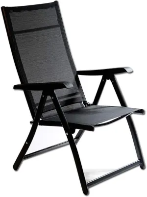 Heavy Duty Adjustable for 7 Different Angles Folding Arm Chair Indoor Outdoor Garden Deck Pool Camping Beach (400 Lbs Capacity) (1)