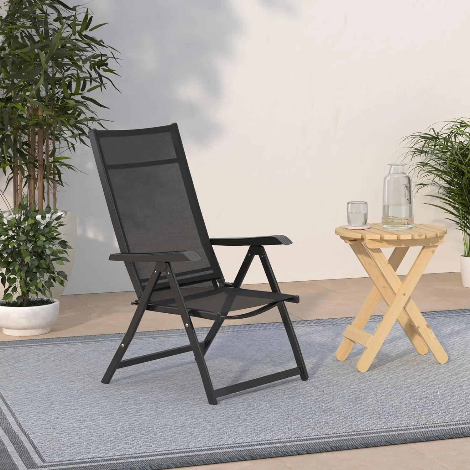 Heavy Duty Durable Adjustable Reclining Folding Chair Outdoor Indoor Garden Pool (4)