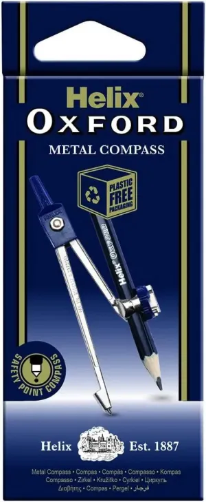 Helix Oxford Metal Compass & Pencil Set – Precision Geometry Tool
