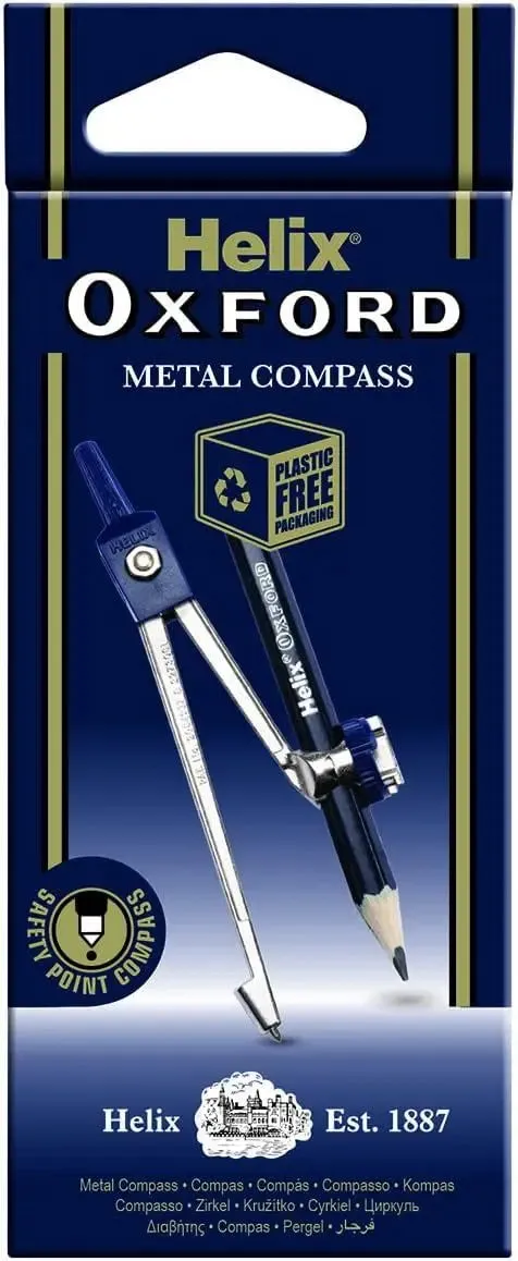 Helix Oxford Metal Compass & Pencil Set – Precision Geometry Tool