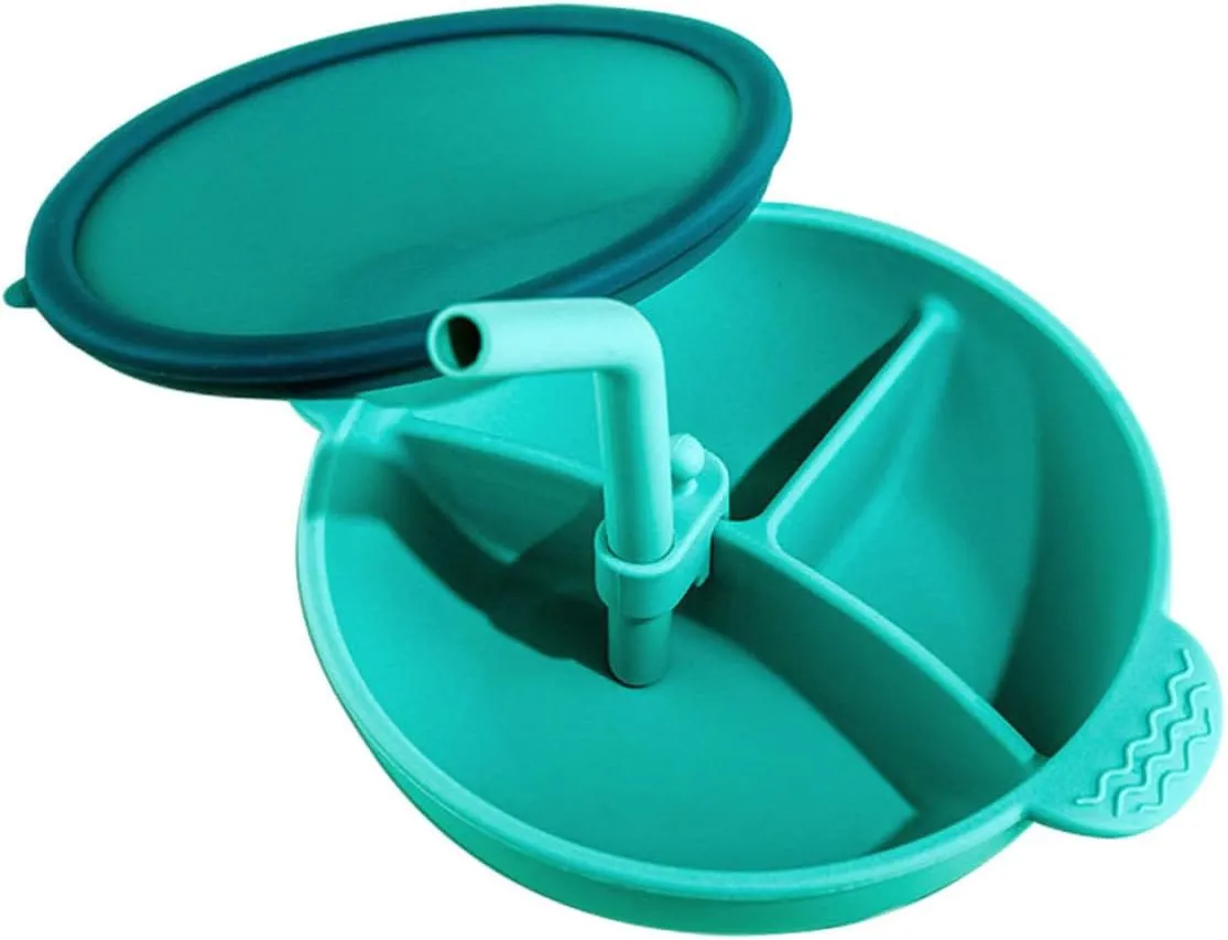 Hemoton Dual Handle Straw Designed Food Bowl Non-slip Suction Base Training Eating Utensil for Boy Girl