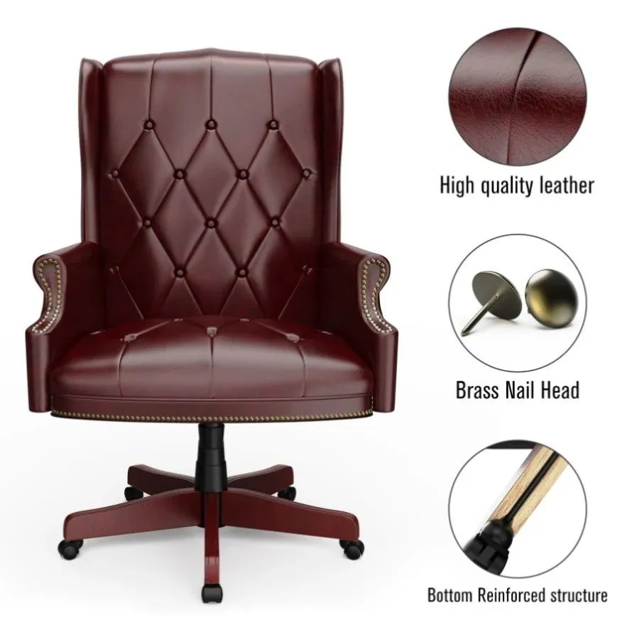 High Back Director Chair with Wooden Base