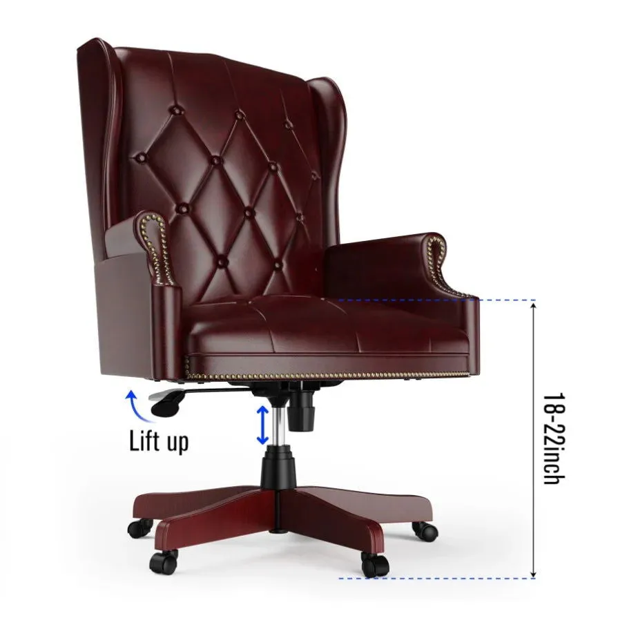 High Back Director Chair with Wooden Base