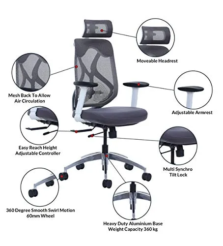 High Back Director Office Chair with Chrome Base