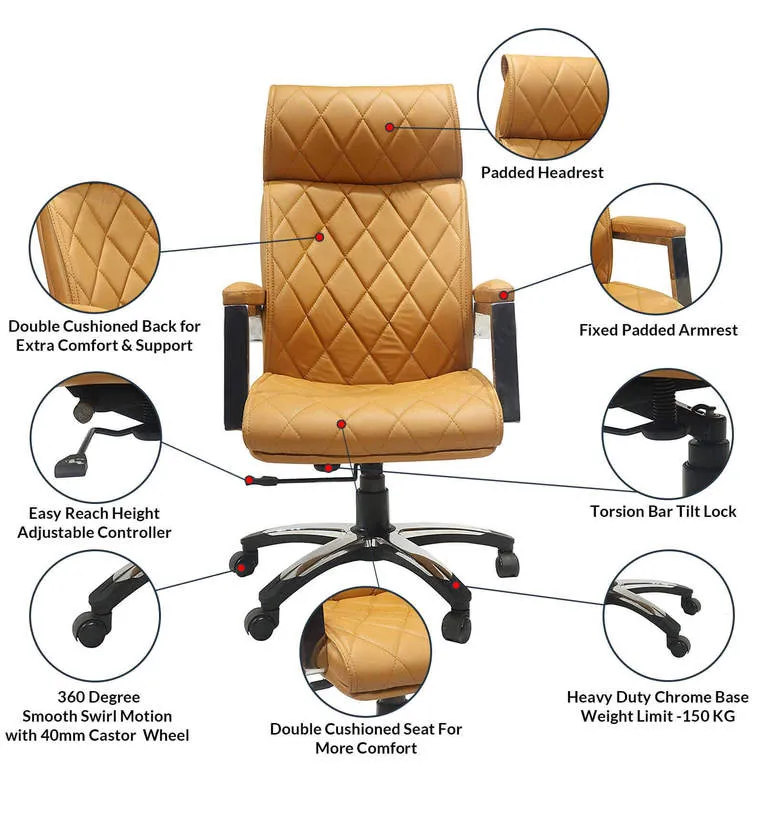 High Back Director Office Chair with Chrome Base